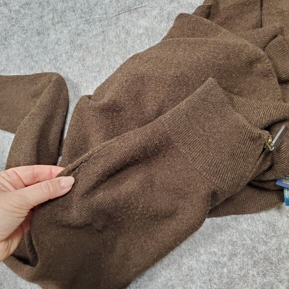 Polo Ralph Lauren Sweater Mens Medium Merino Wool 1/4 Zip Pullover Knit Brown - Picture 6 of 12